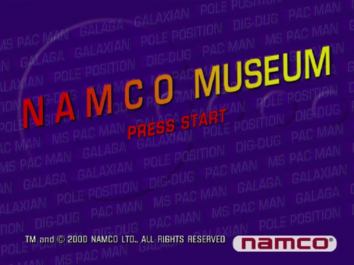 Namco Museum title screen for Sega Dreamcast